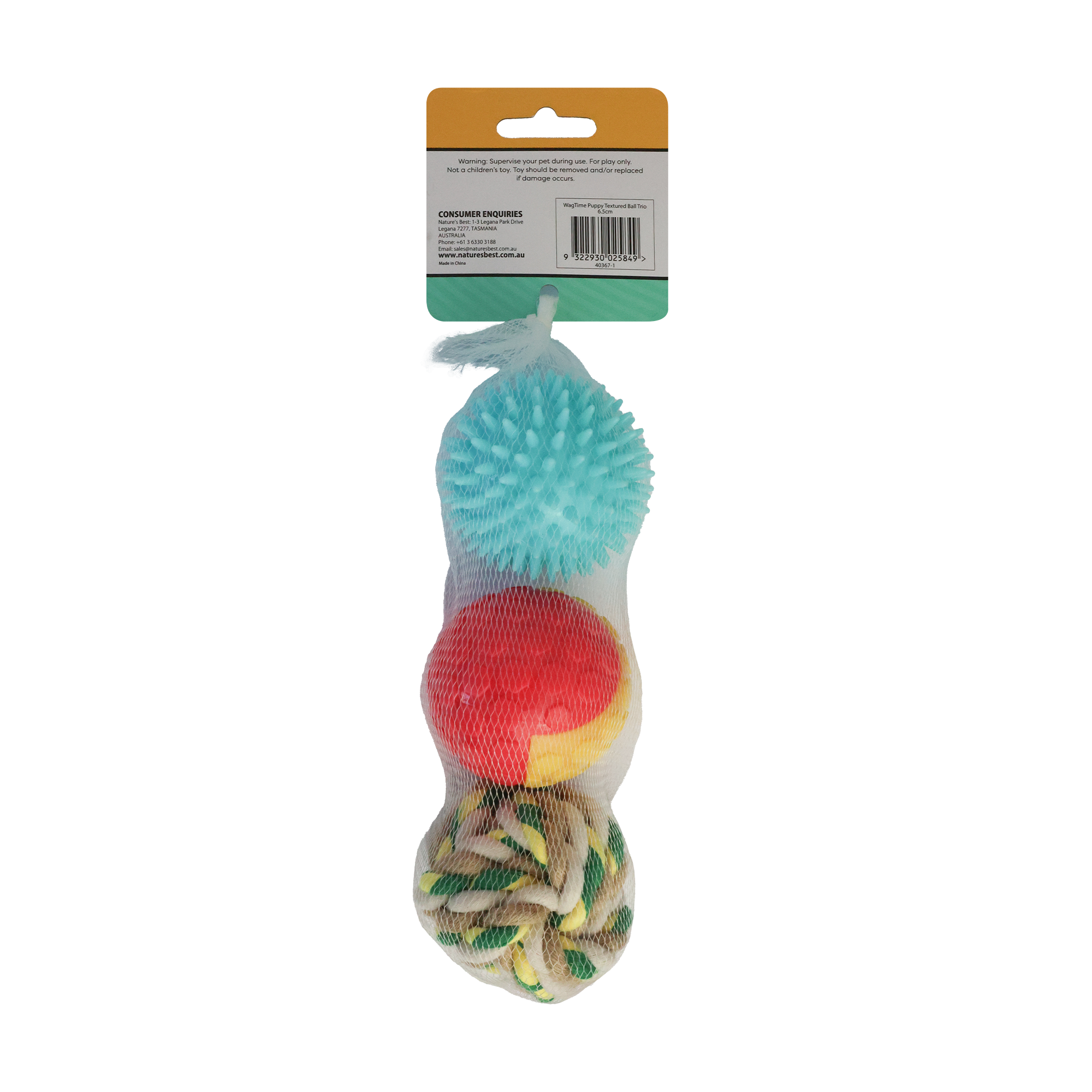 WagTime - Puppy Textured Ball Trio (6.5cm)