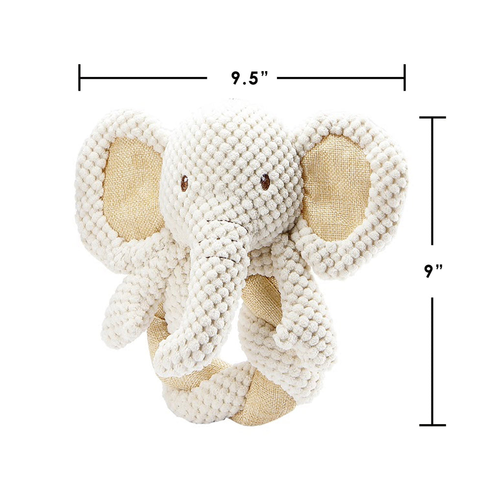 Tough Hemp Elephant Twist Dog Toy: Fun Squeaker, Mentally & Physically Stimulates, Large Hemp Rope Body for Chewing, Tough Hemp for Play & Fetch, Non-Toxic, Cleans Teeth, Variety of Textures, for Pets