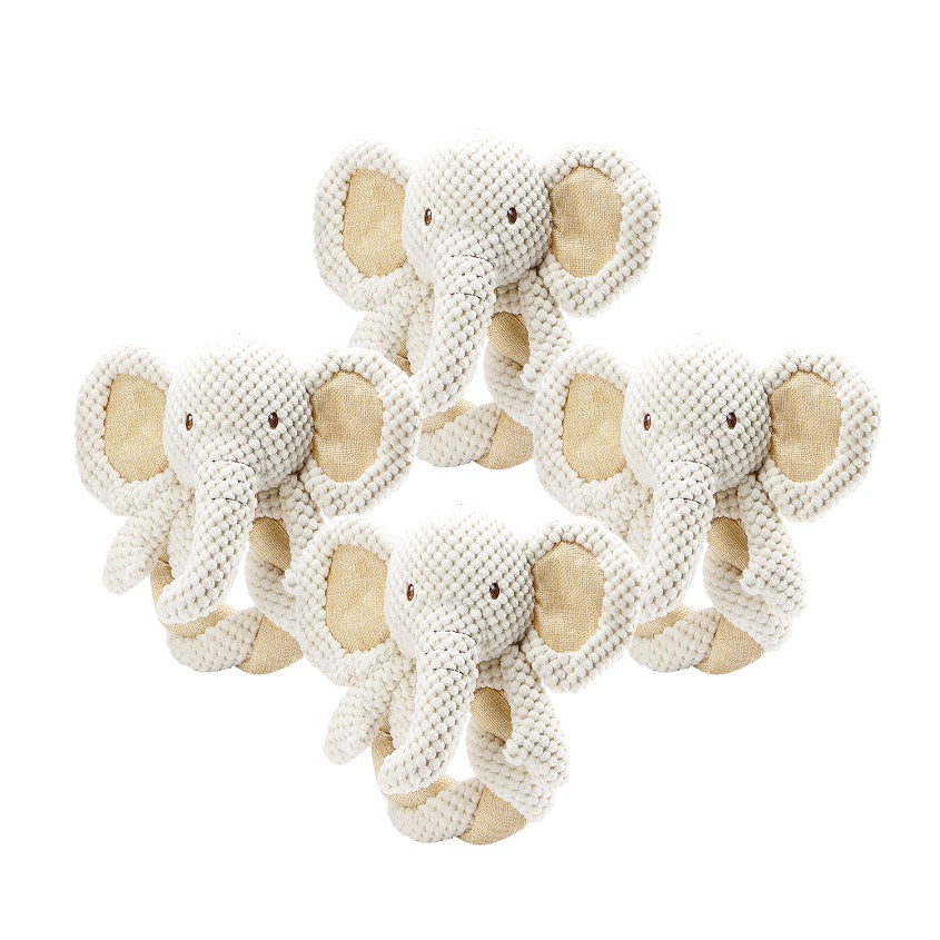 Tough Hemp Elephant Twist Dog Toy: Fun Squeaker, Mentally & Physically Stimulates, Large Hemp Rope Body for Chewing, Tough Hemp for Play & Fetch, Non-Toxic, Cleans Teeth, Variety of Textures, for Pets